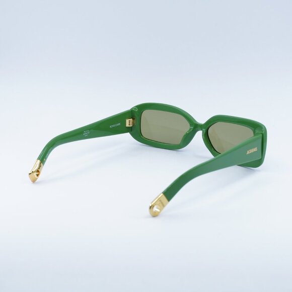 Jacquemus ROND CARRE JAC/11 C3 Sunglasses Green Rectangle Frame, Green Lenses - Picture 5 of 12